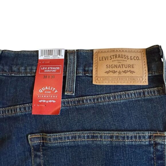 Levi’s Levi Strauss Signature Straight Denim Blue Jeans Men’s Sz 38x30 NWT - Picture 7 of 9